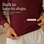 Pearbella | Waffle Knit Drop-Shoulder V-Neck Top
