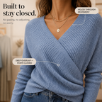 Cinchable | Crossover Wrap V-Neck Knit Top