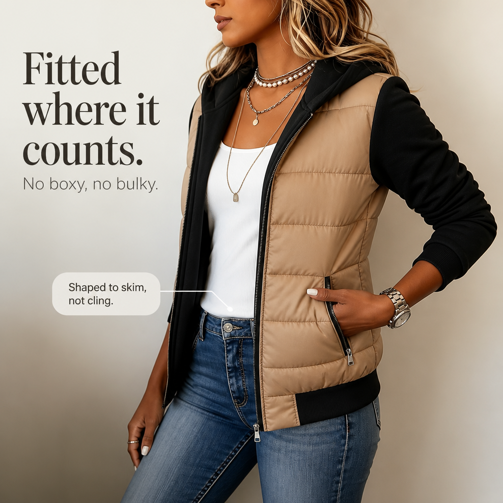 Coeza | Mixed-Media Quilted Puffer Knit-Sleeve Jacket