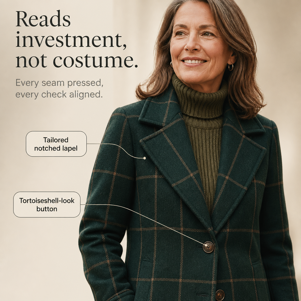 Wearbello | Plaid Two-Button Oversized Wool-Look Coat
