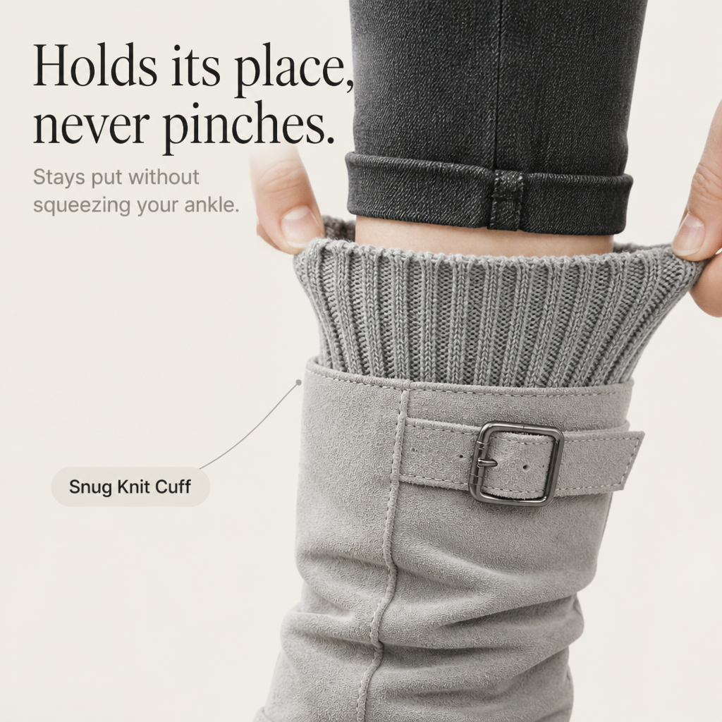 Slouchelle | Ribbed Cuff Slouch Mid-Calf Boots