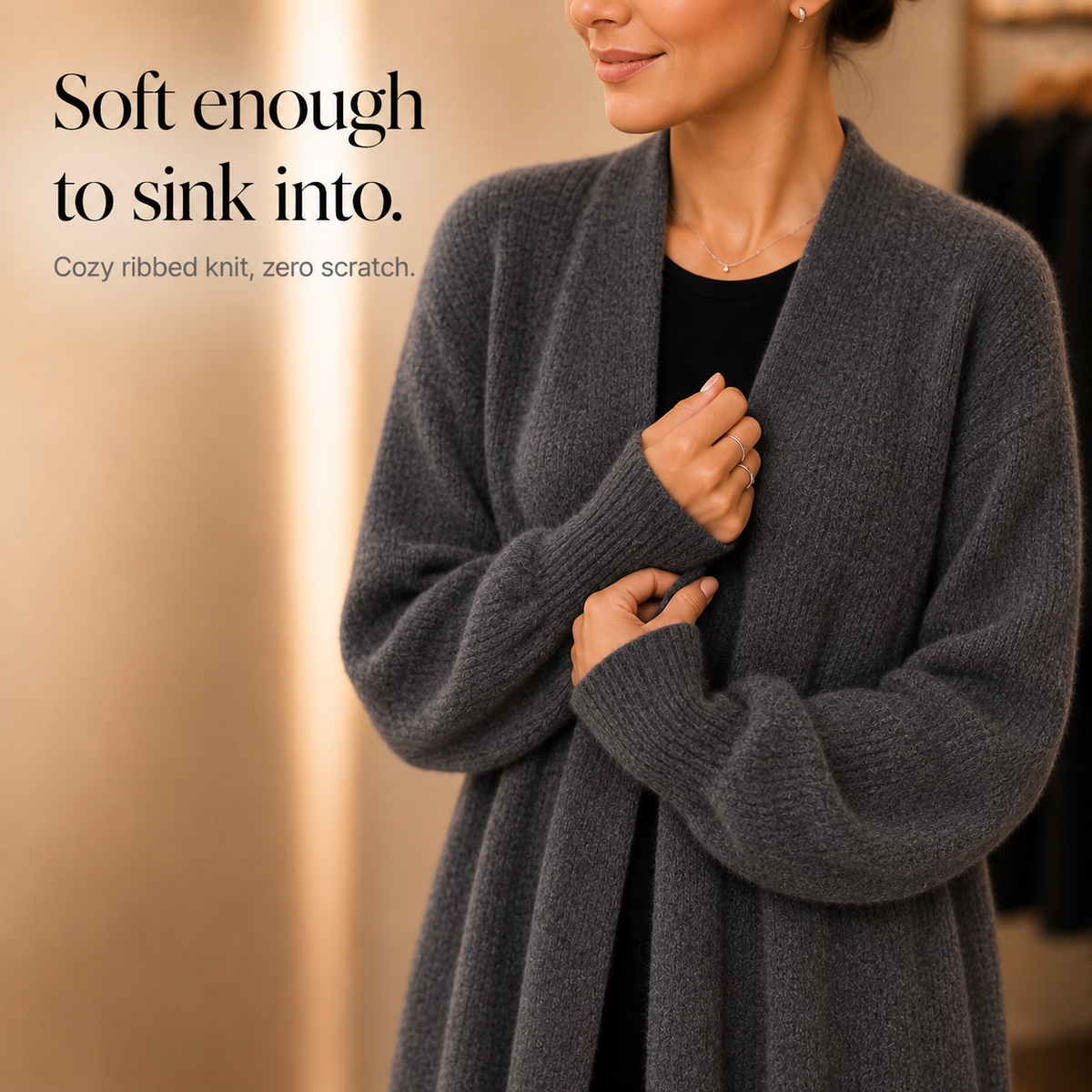 Ribbella | Ribbed Knit Longline Cardigan