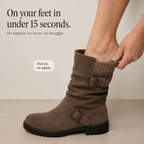 Wearbellav | Buckle-Strap Slouchy Mid-Calf Boots