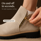 Stridewell | Square-Heel Zip-Up Ankle Boots