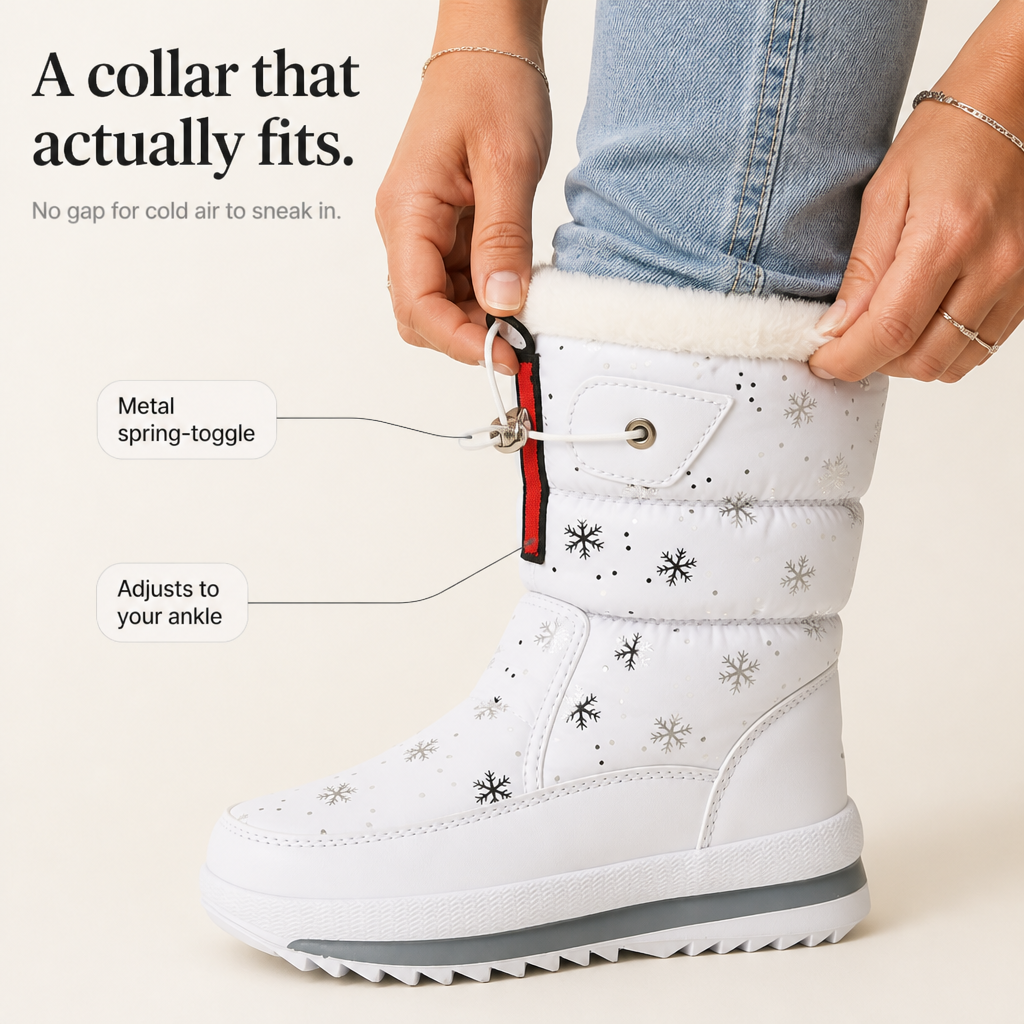 Frostelle | Snowflake-Print Plush-Lined Winter Boots