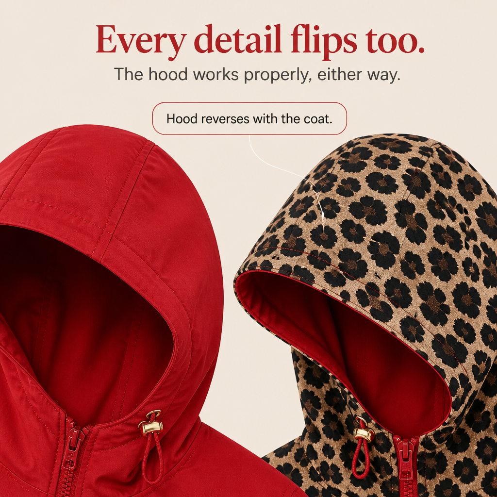 Wearbells | Reversible Leopard Print Hooded Coat