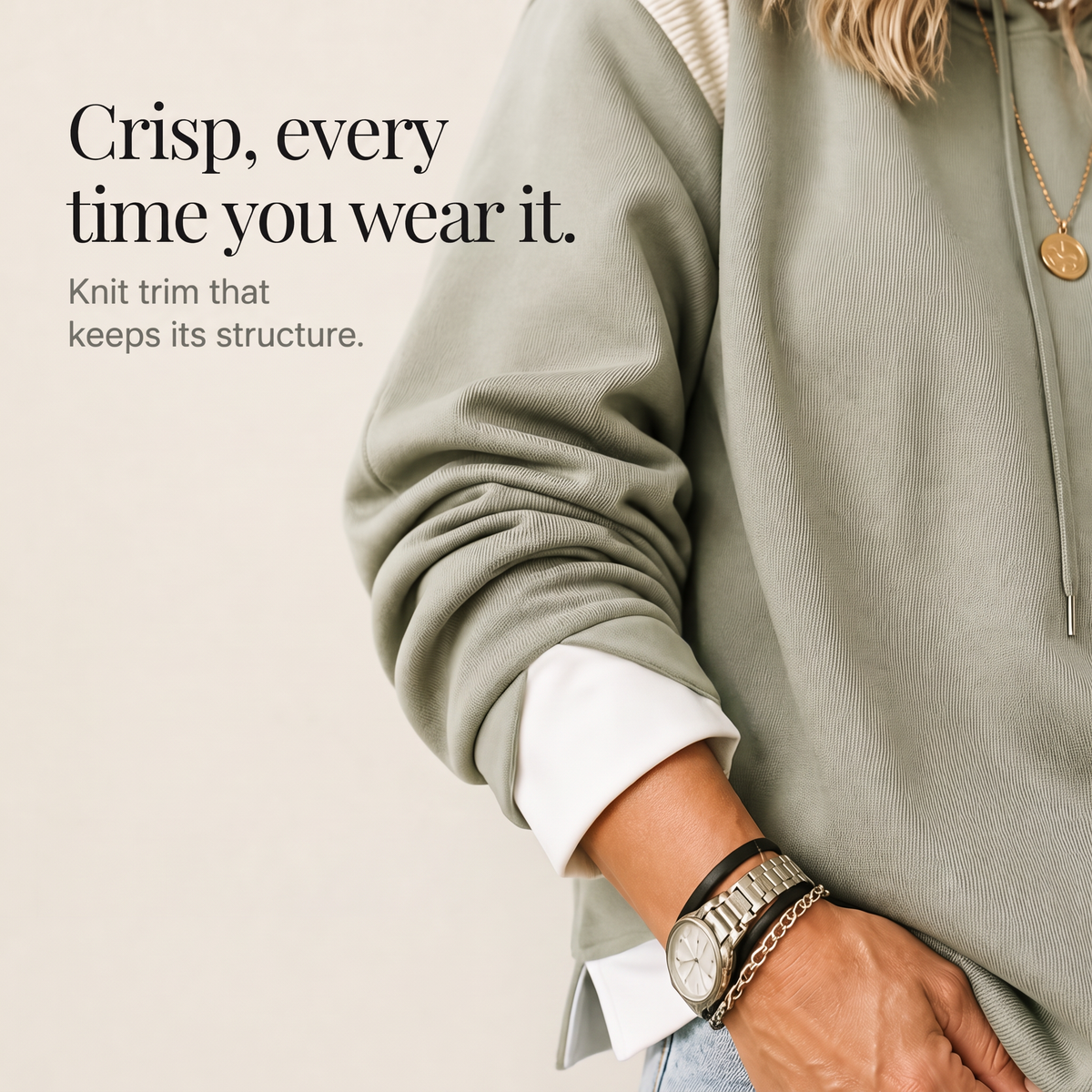 Layerlyn | Layered Two-Tone Hem Hoodie