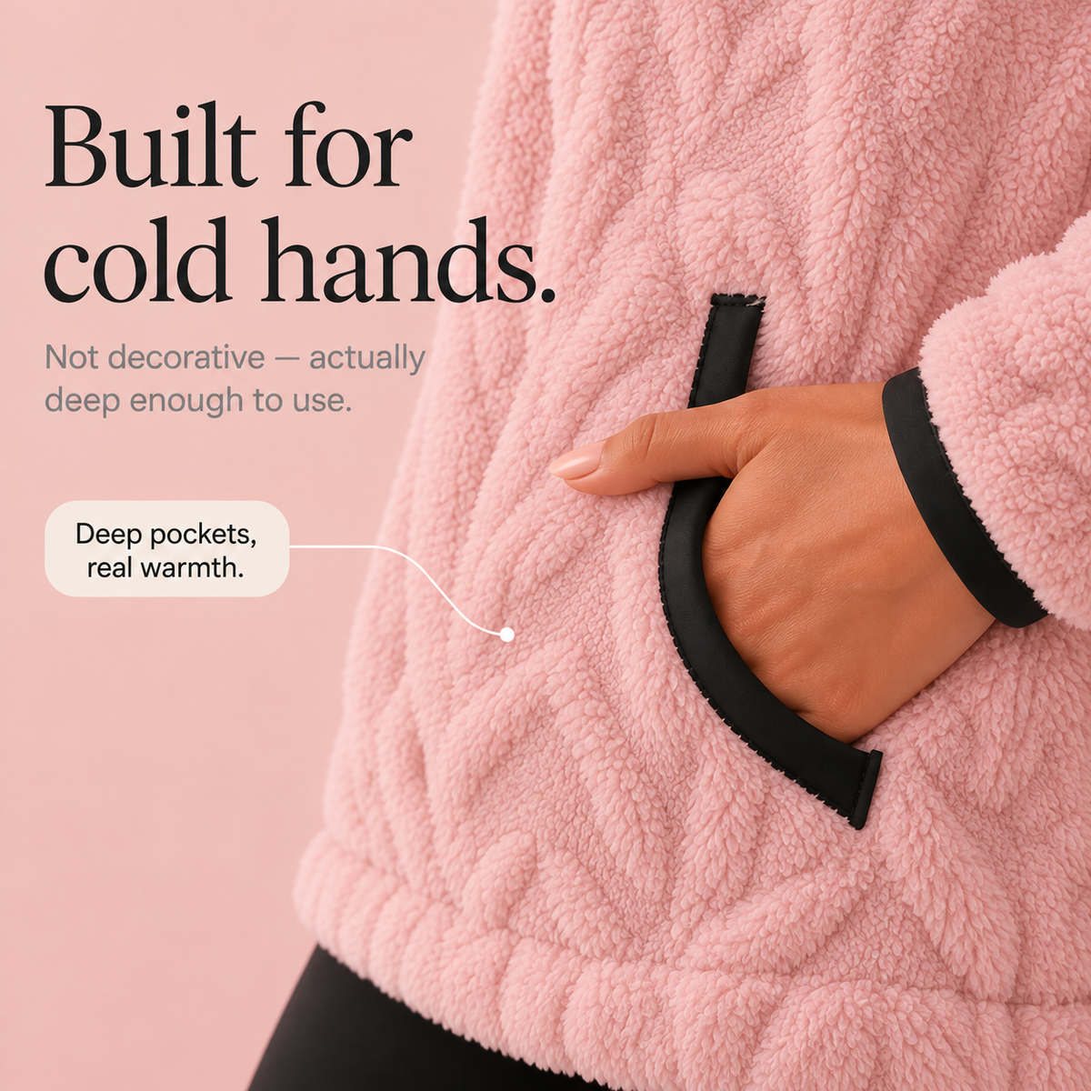 Cloudessa | Half-Zip Fuzzy Pullover With Kangaroo Pocket