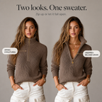 ElevenOra | Half-Zip Collar Textured Knit Sweater