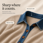 Denali Rowe | Denim-Look Collar Top