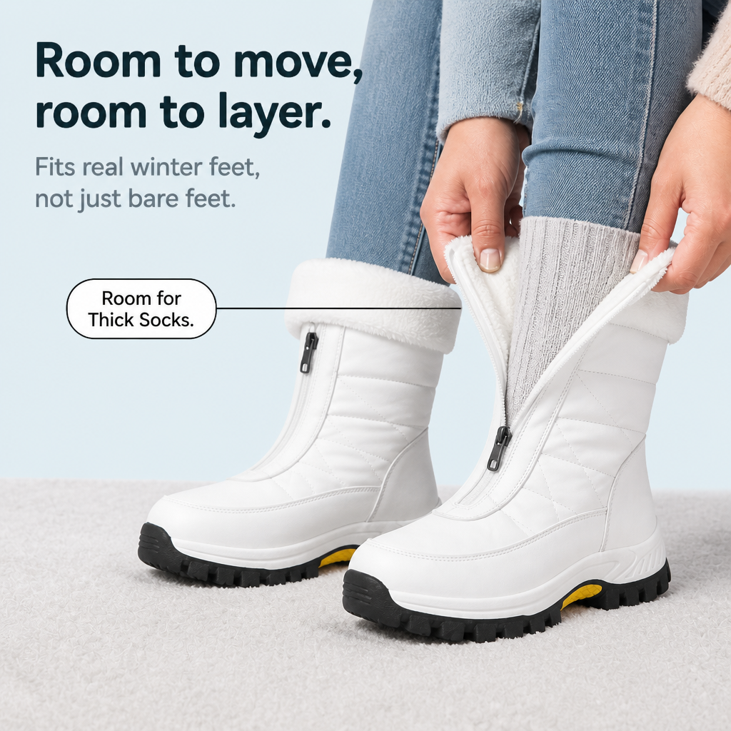 Snowlinas | Plush-Lined Zip-Up Snow Boots