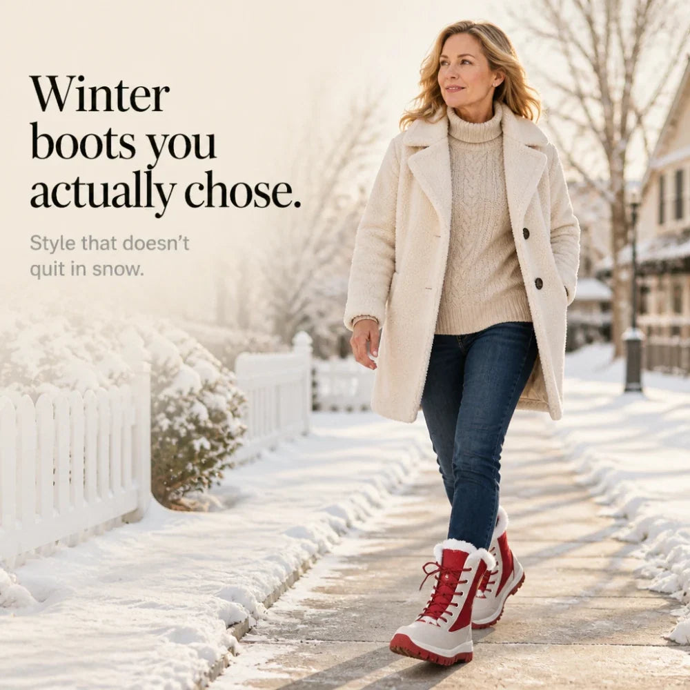 Snowver | Color-Block Faux Fur Trim Winter Boots