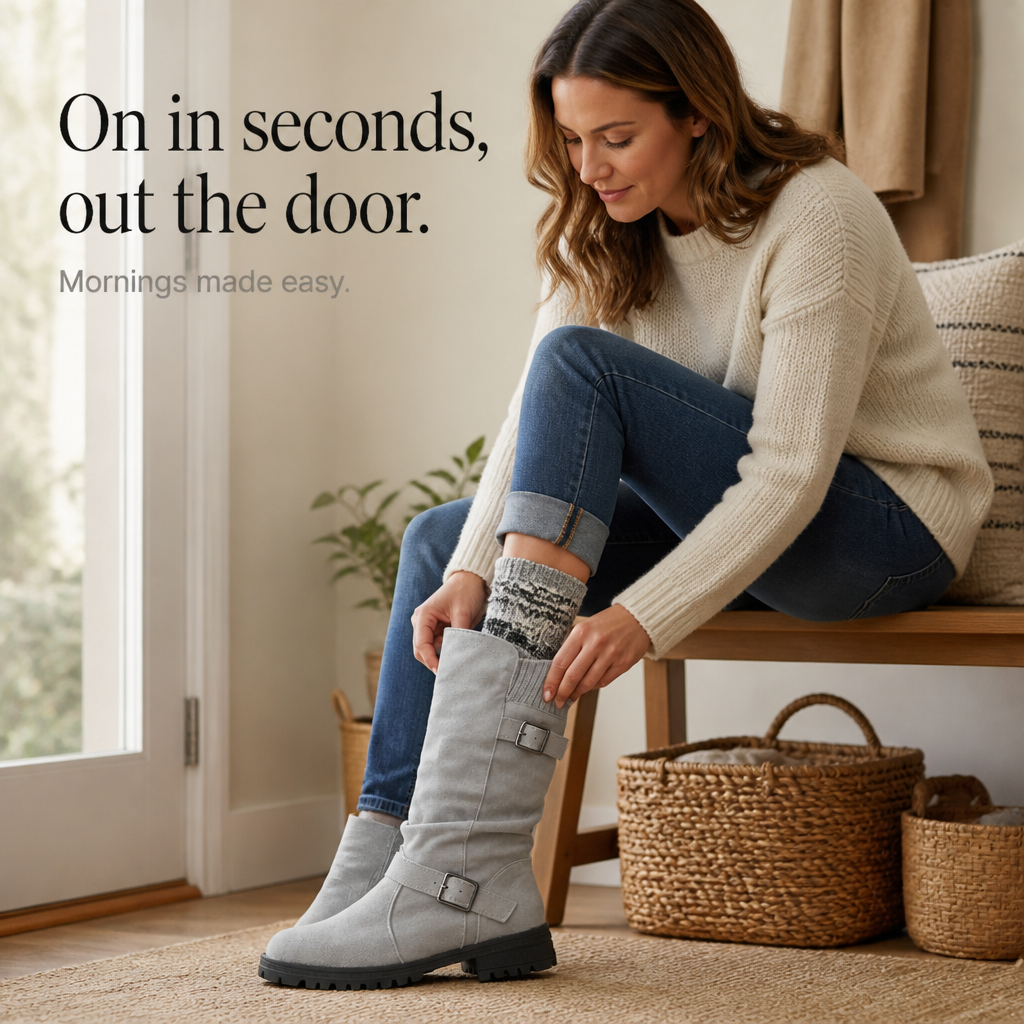 Slouchelle | Ribbed Cuff Slouch Mid-Calf Boots