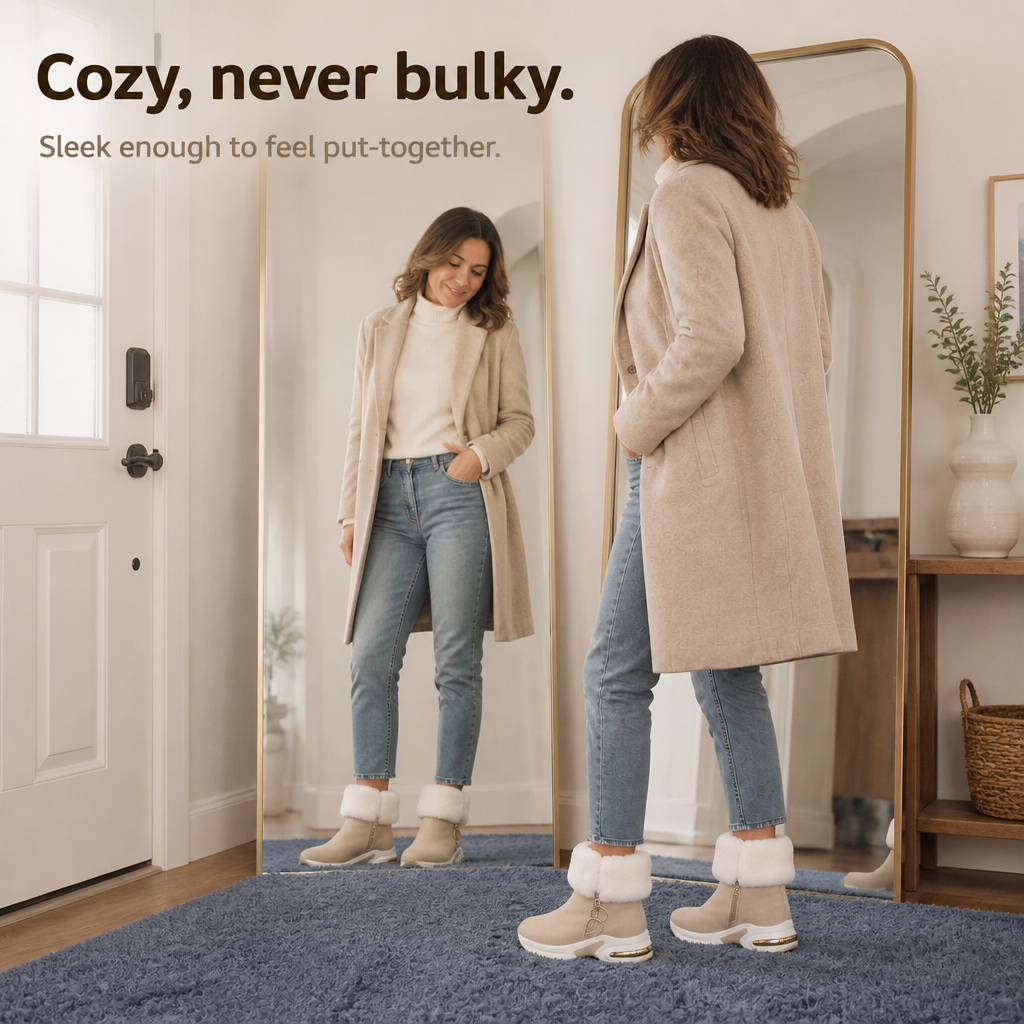 CozyLift | Plush-Cuff Zip-Up Ankle Boots