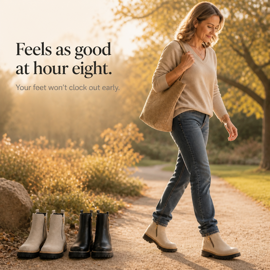 Stridewell | Square-Heel Zip-Up Ankle Boots