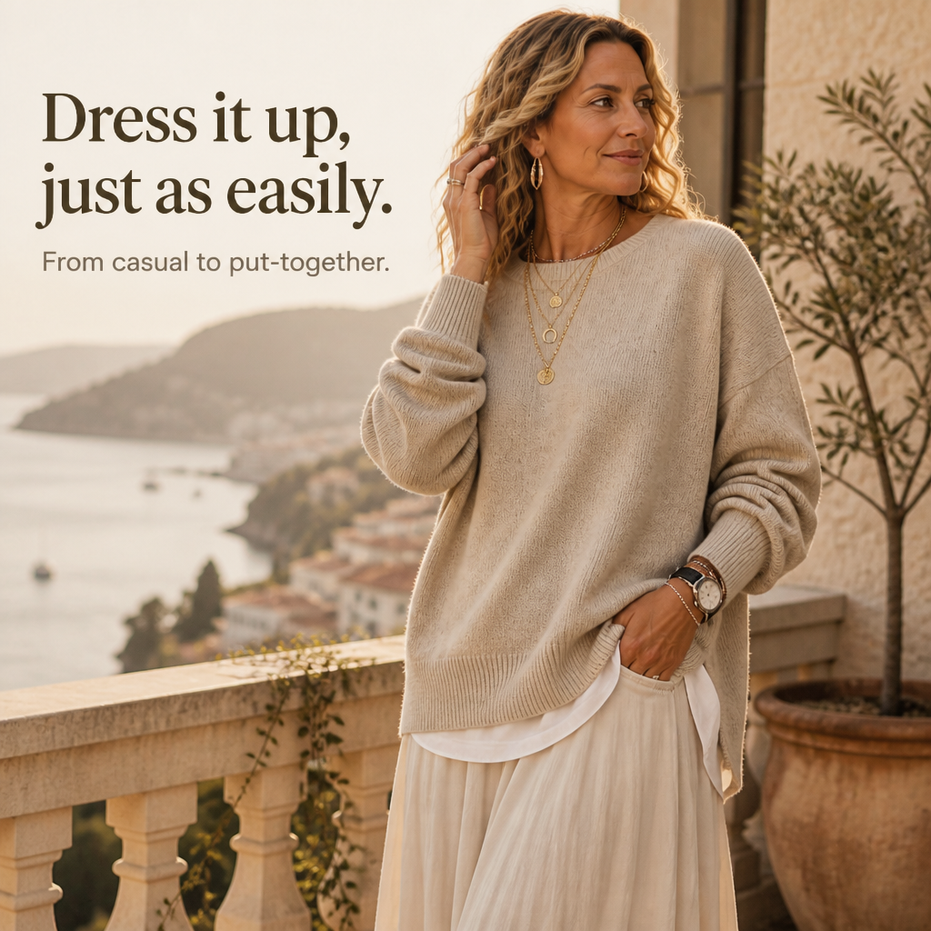 Wearbellas | Drop-Shoulder Lantern Sleeve Chunky Knit Sweater