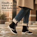 Velvara | Plush-Lined Lace-Up Mid-Calf Boots