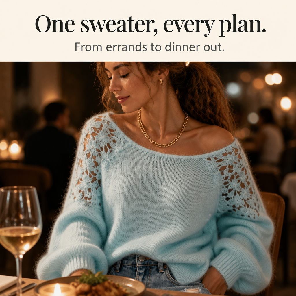 Wernbella | Lace-Knit Look Sweater That Looks Elevated, Not Plain