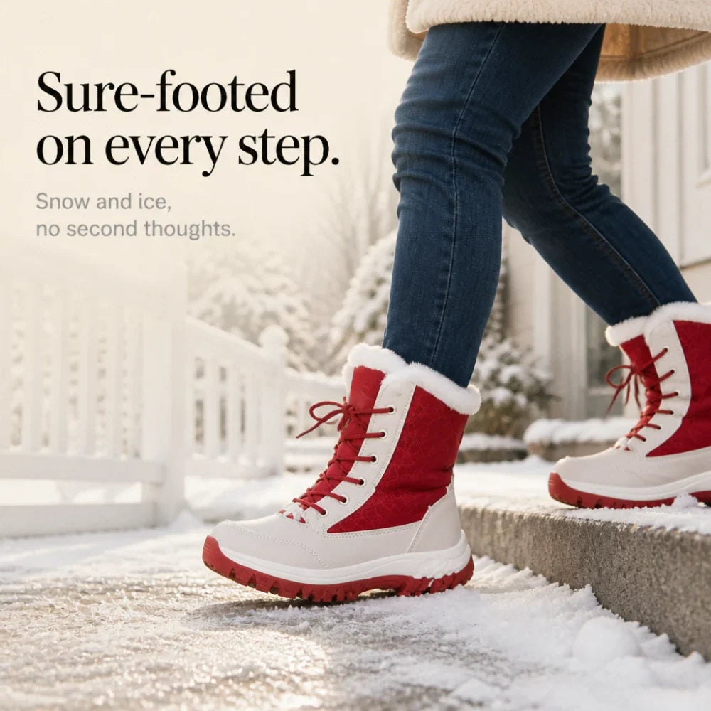 Snowver | Color-Block Faux Fur Trim Winter Boots