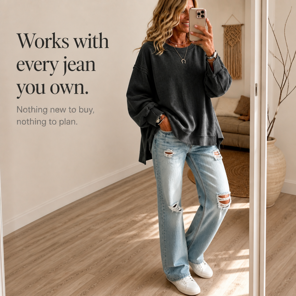 Marlowfield | Exposed-Seam Cut-Out Cuff Sweatshirt