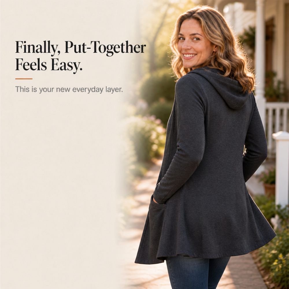 Wrapella | Hooded Longline Full-Zip Jacket