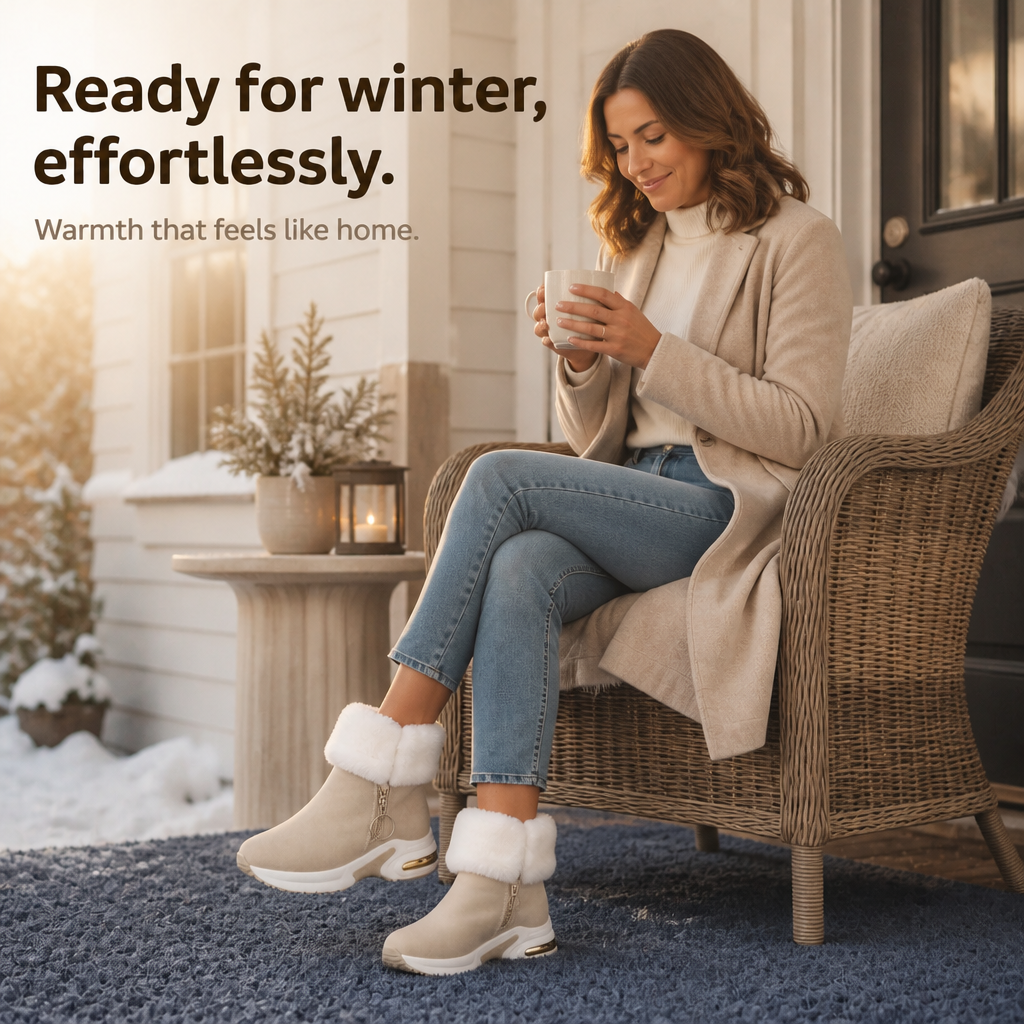 CozyLift | Plush-Cuff Zip-Up Ankle Boots