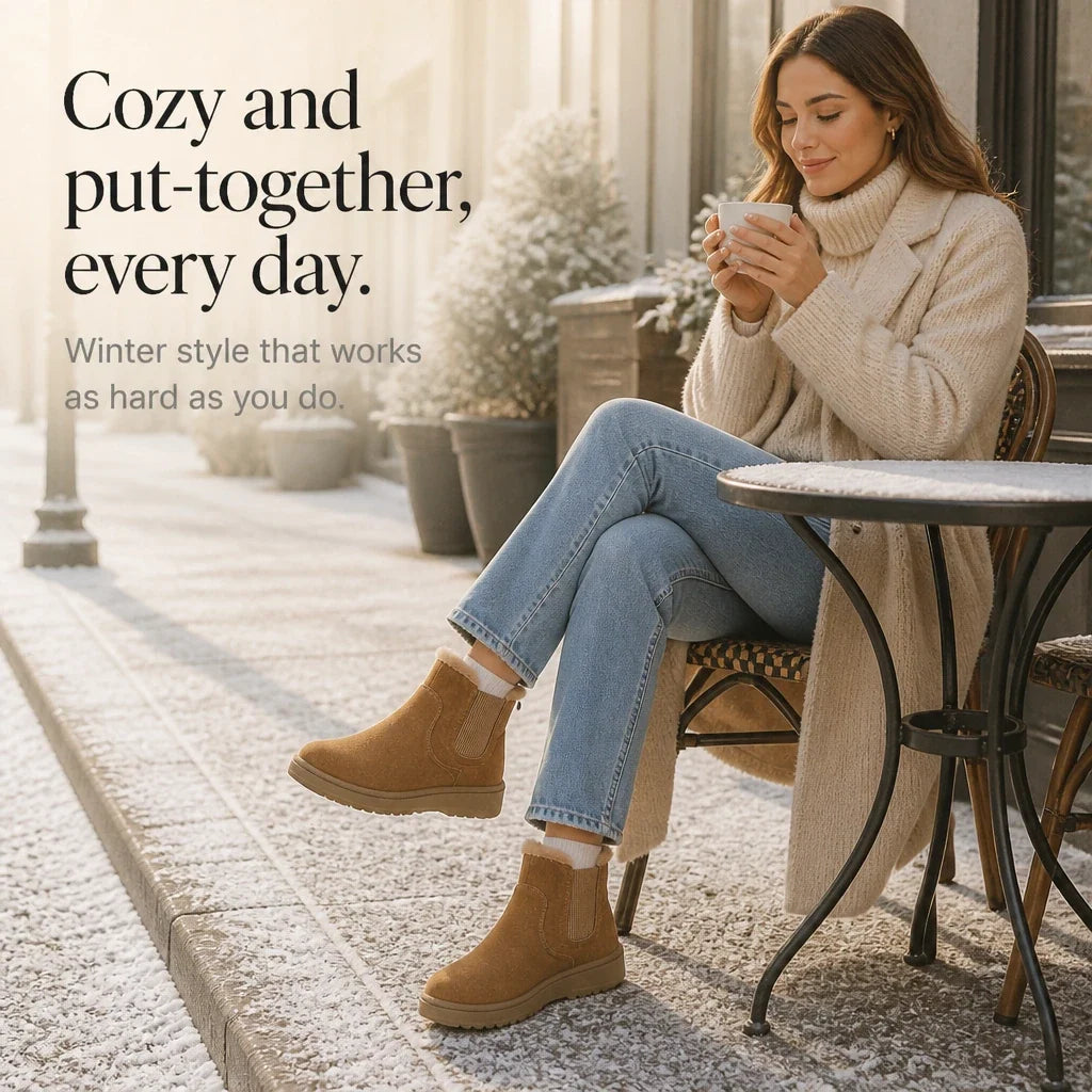 Snowelle | Plush-Lined Slip-On Ankle Boots