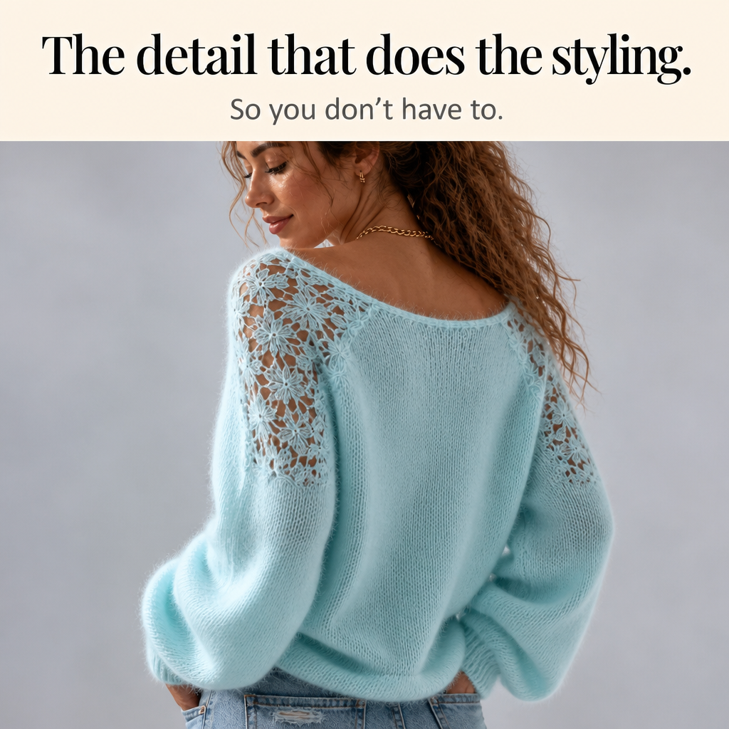 Wernbella | Lace-Knit Look Sweater That Looks Elevated, Not Plain