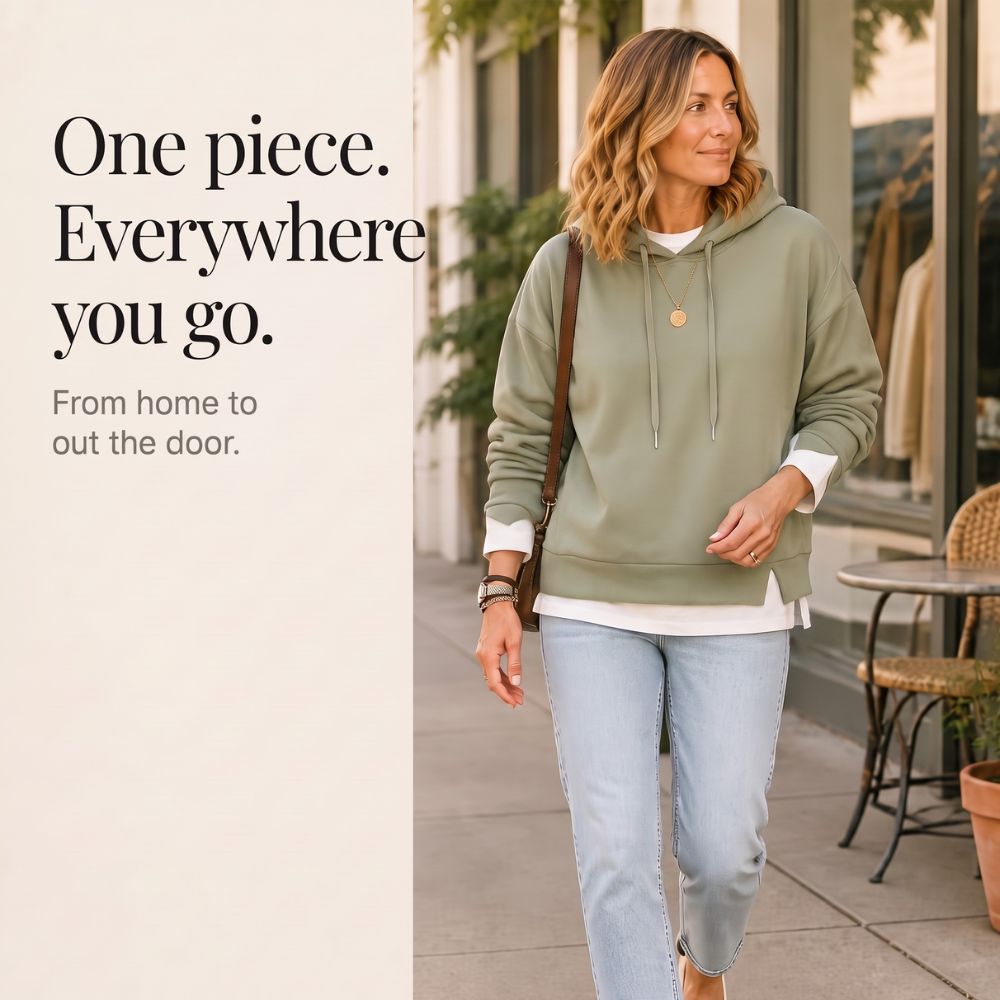 Layerlyn | Layered Two-Tone Hem Hoodie