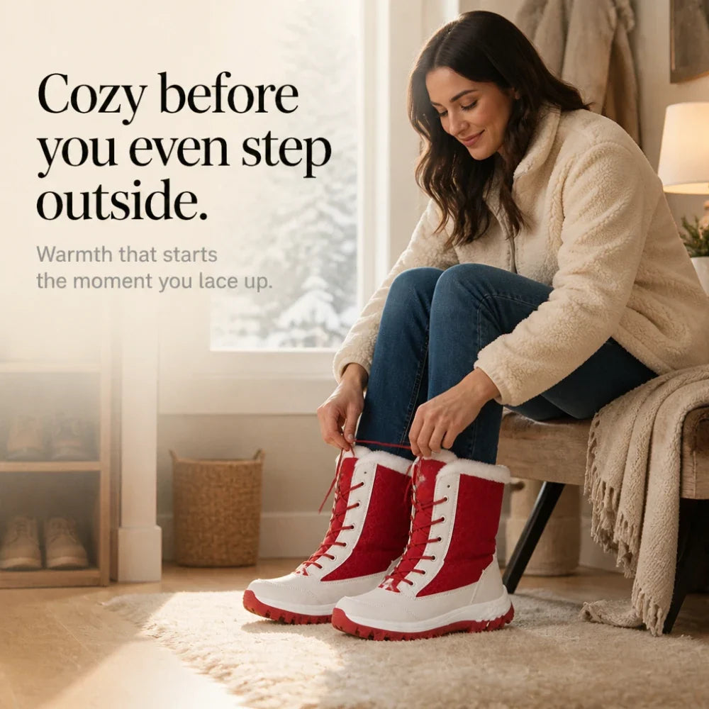Snowver | Color-Block Faux Fur Trim Winter Boots