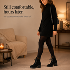 Lacevoya | Lace-Up Chunky Heel Ankle Booties