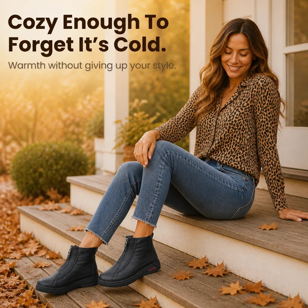 Frostella | Plush-Lined Zip-Up Ankle Boots