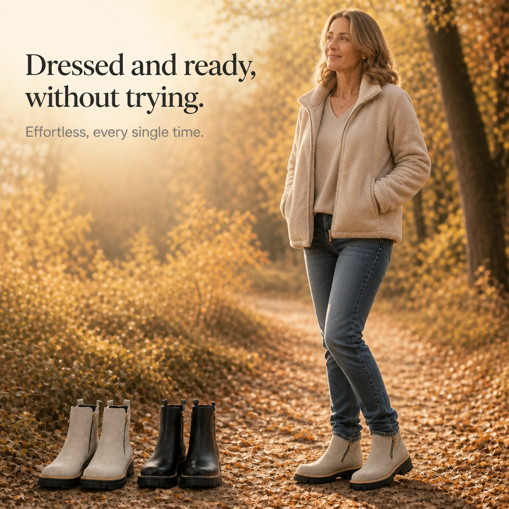 Stridewell | Square-Heel Zip-Up Ankle Boots