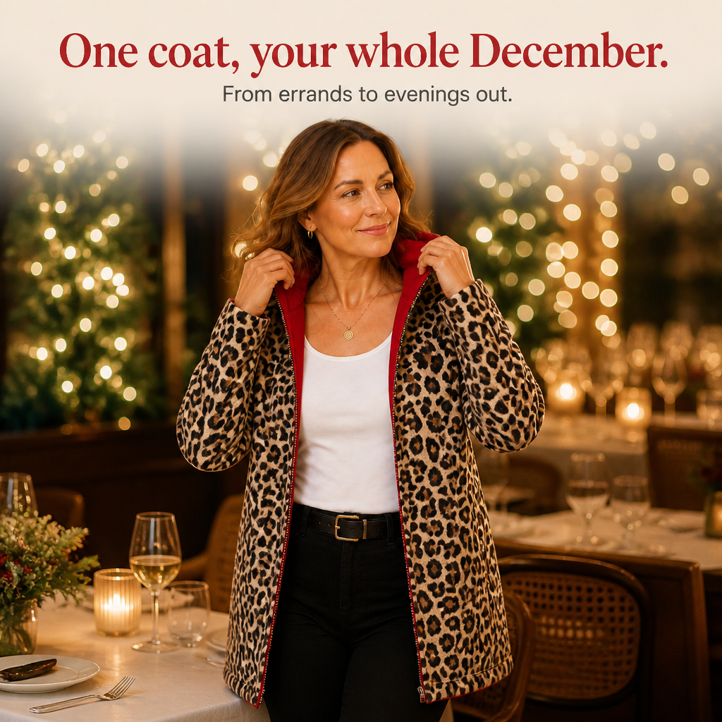 Wearbells | Reversible Leopard Print Hooded Coat