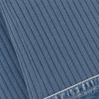 Layerelle | Ribbed Knit Denim-Trim Casual Top