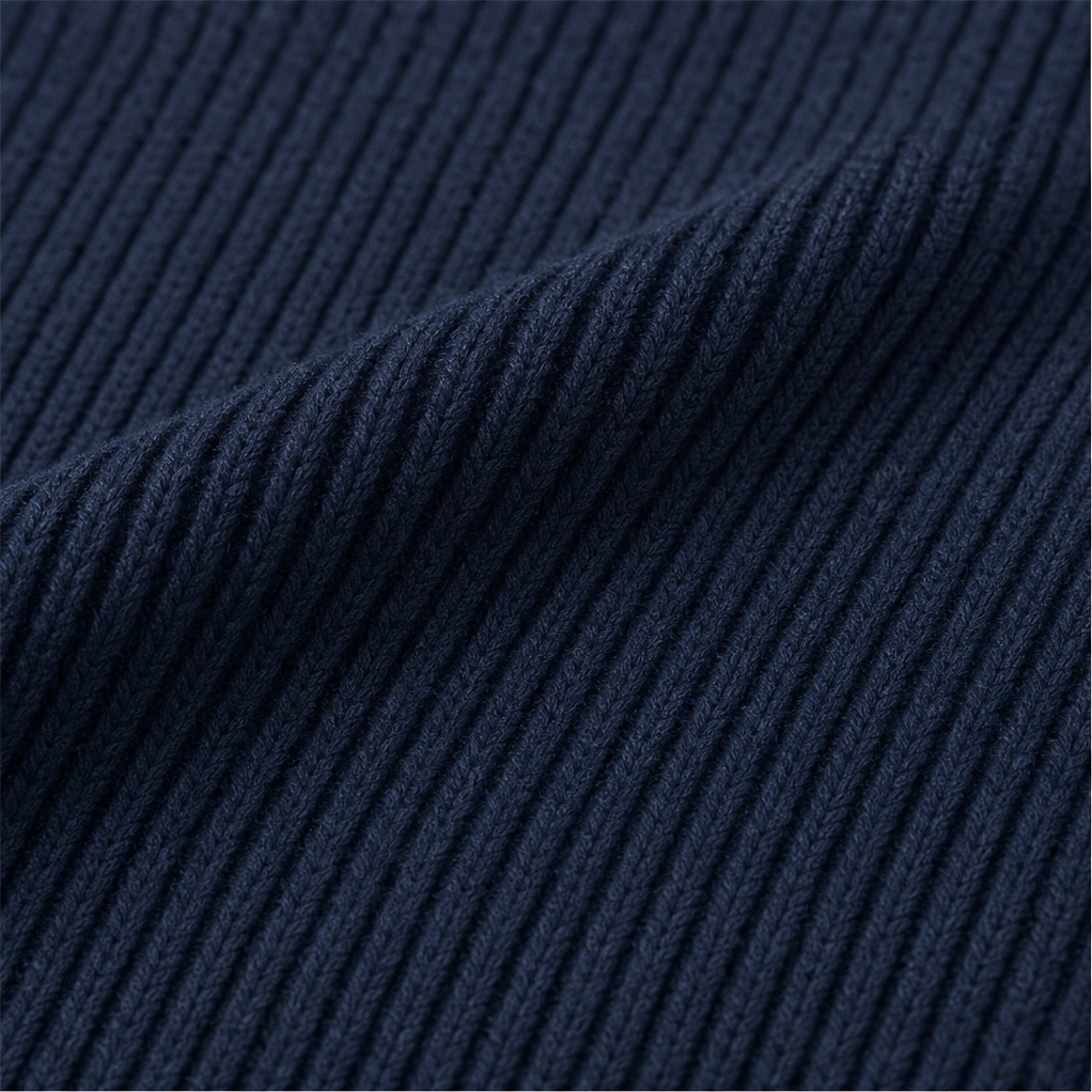 Wearbele | Spliced Denim Ribbed-Knit Longline Jacket
