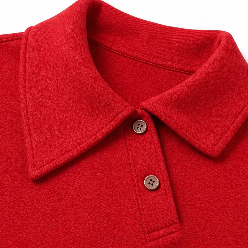 Fold & Flourish | Fold-Over Collar Pullover Sweatshirt