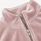 Wearbelli | Half-Zip Funnel Neck Velour Pullover