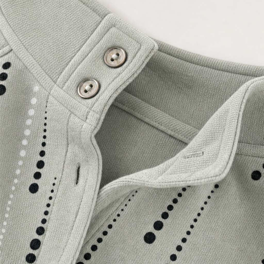 Dotwell | Dotted Stand-Collar Button Sweatshirt