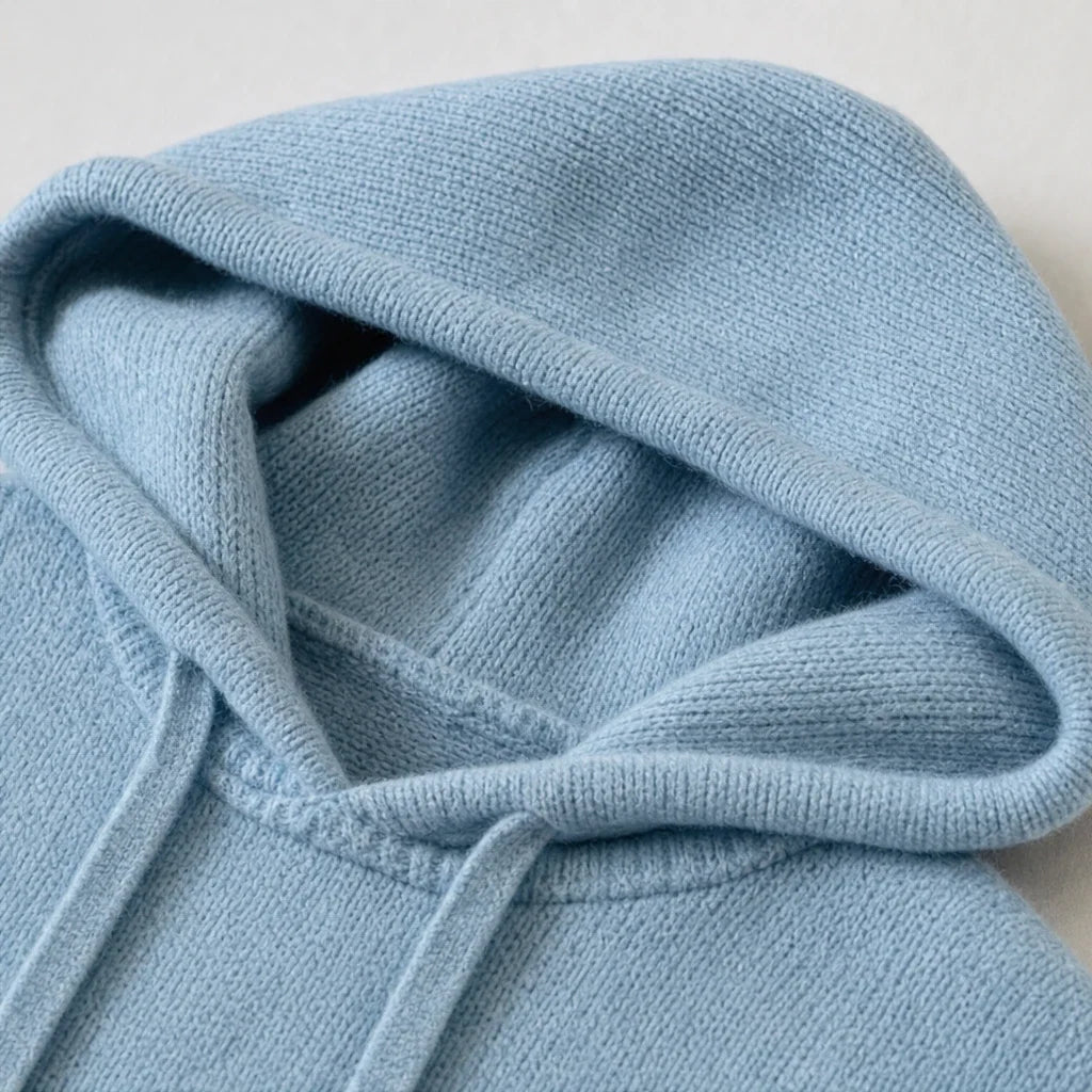 Easewell | Dropped-Shoulder Knit Hoodie