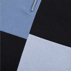 Colorplaid | Colorblock Plaid Stand-Collar Zip Sweatshirt