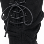 Slouch & Stroll | Lace-Up Slouchy Mid-Calf Boots
