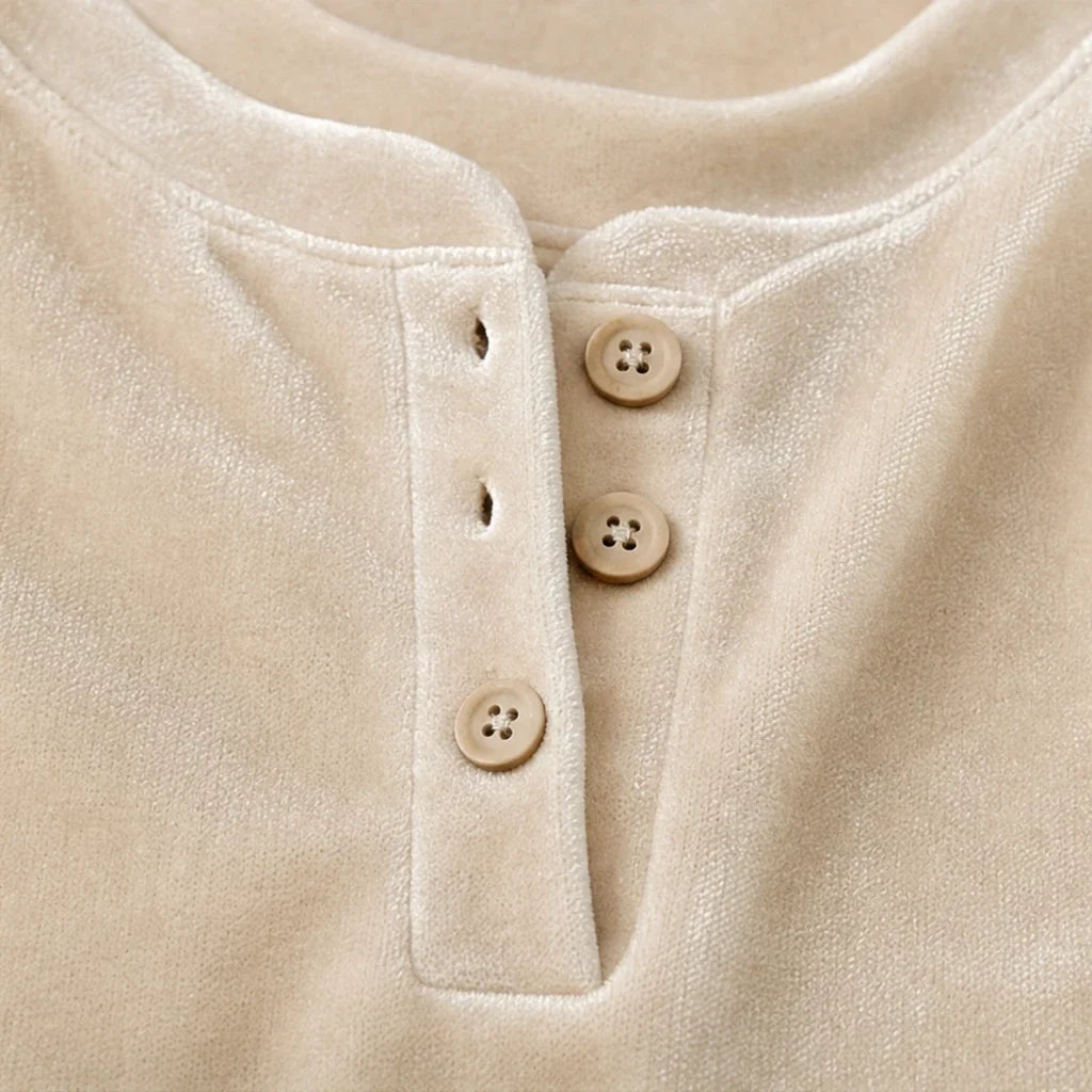 Veloura | Velour Henley Pocket Hoodie