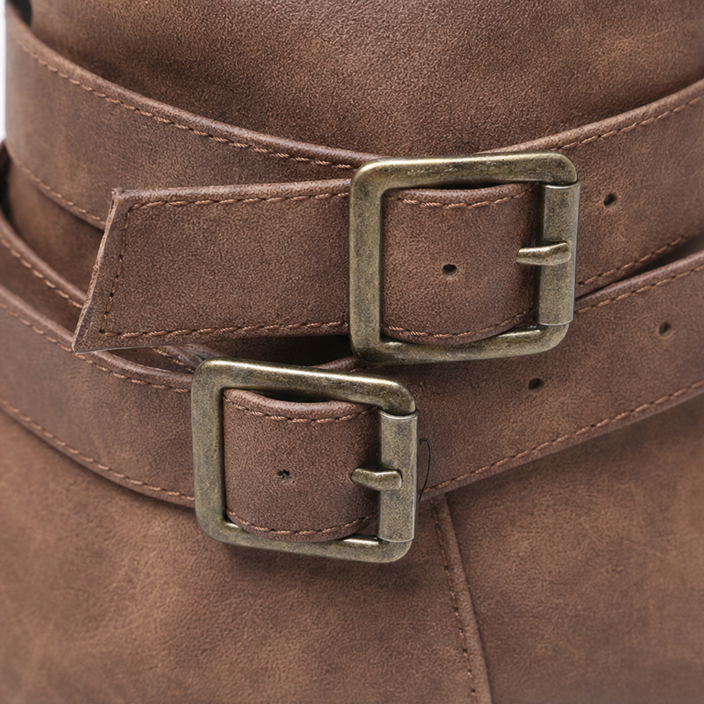 Bootara | Slouchy Buckle Mid-Calf Boots