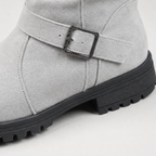 Calfden | Ribbed Cuff Lug Sole Slouch Boots