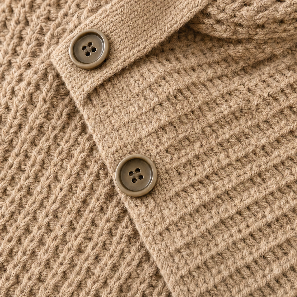 Cowlen | Asymmetric Cowl-Neck Button-Side Sweater
