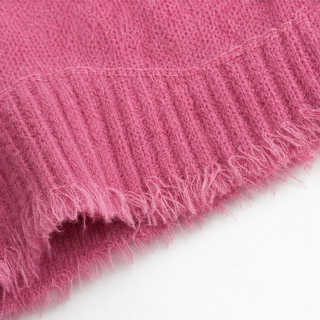 Cozelle | Frayed-Edge Open-Knit Oversized Hoodie