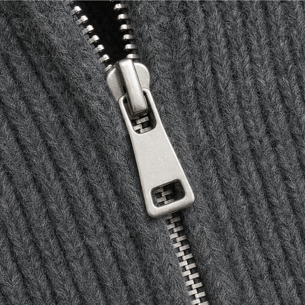 Wearvale | Two-Way Zip High-Neck Knit Cardigan