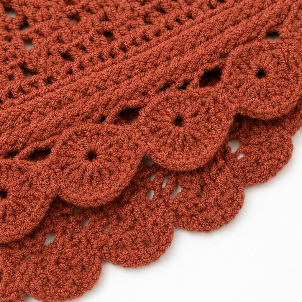 Mayfield | Crochet Scalloped Hem Wrap Cardigan