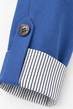 Cuffley | Striped-Cuff Roll-Sleeve Tailored Blazer